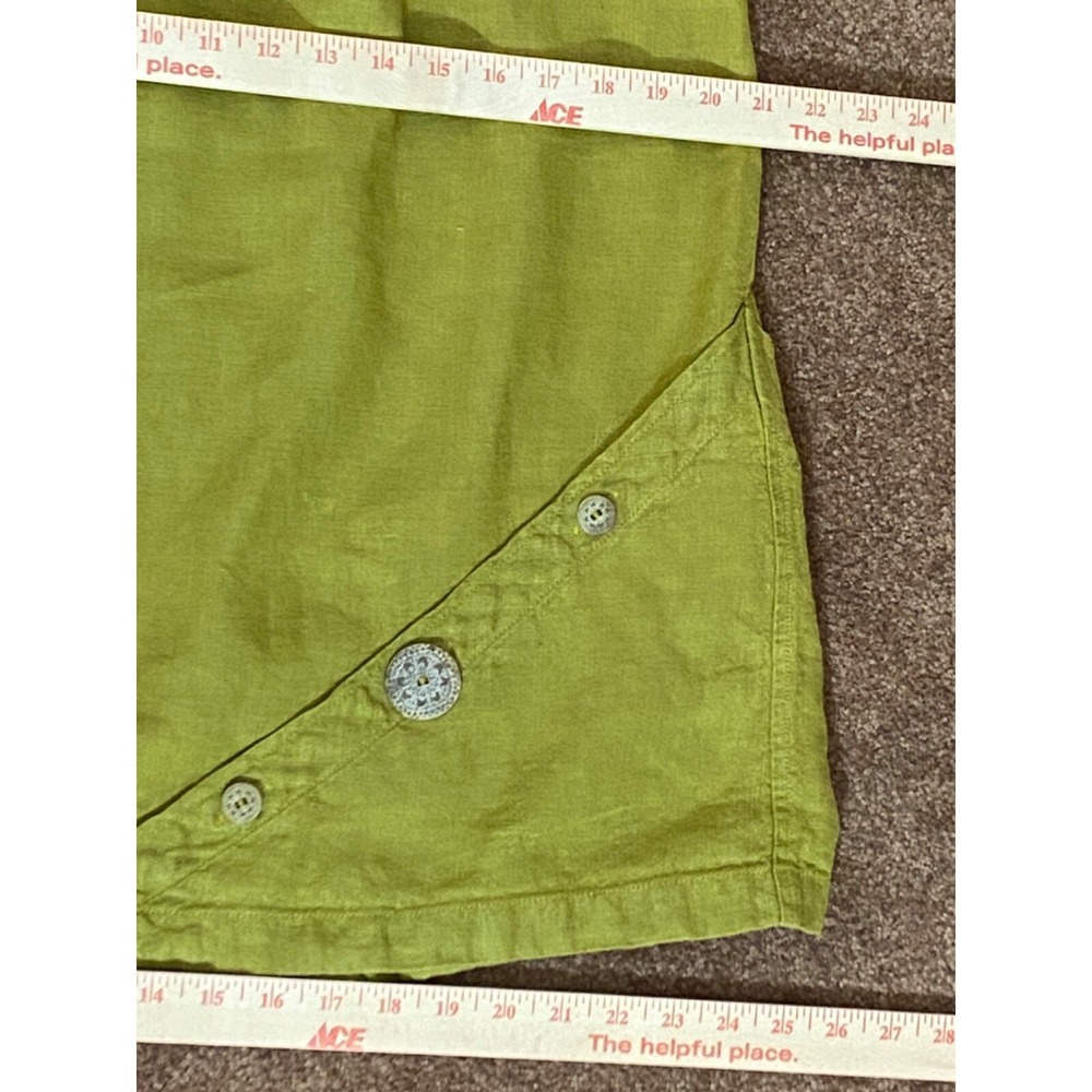 Heteroclite Linen Skirt size 8/10 Green Midi A-line Lagenlook Vintage - Picture 10 of 16
